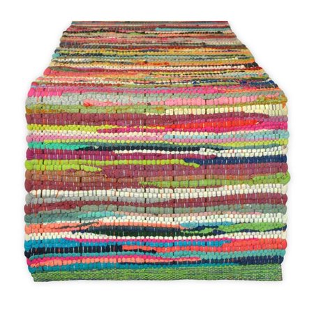 FASTFOOD 14 x 72 in. Multi-Color Chindi Rag Table Runner FA2567721